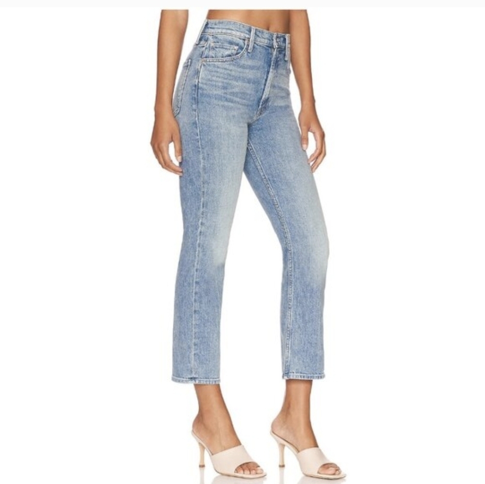 MOTHER The High Waisted Rider Ankle Jean 27" / Size 33 / Salt Of The Earth Blue